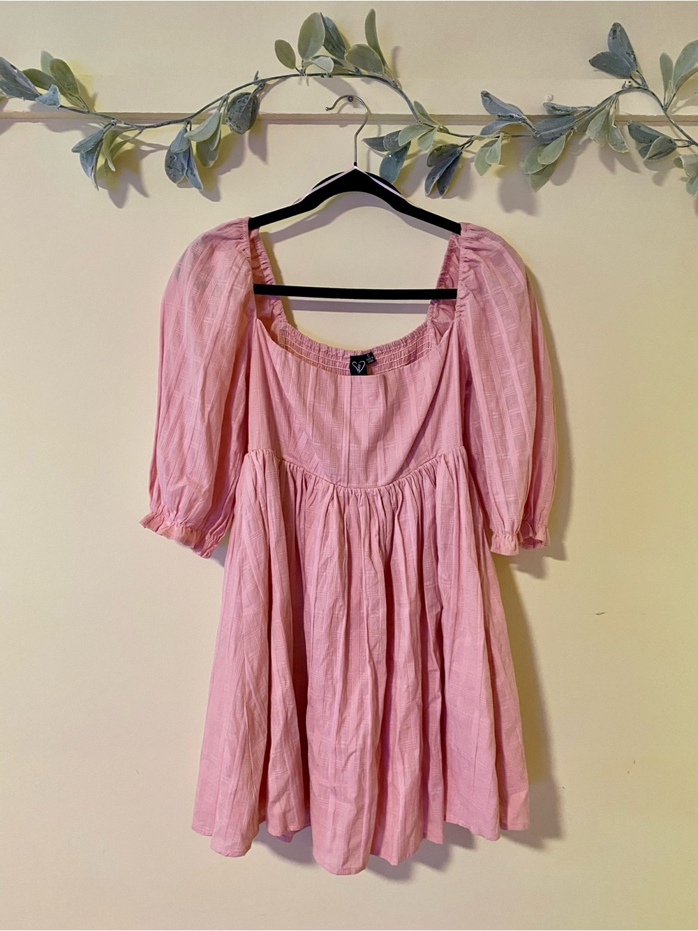 NWT Windsor Puff Sleeve Babydoll Pink Dress